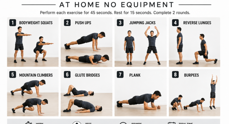 20 Minute Full Body Workout at Home No Equipment
